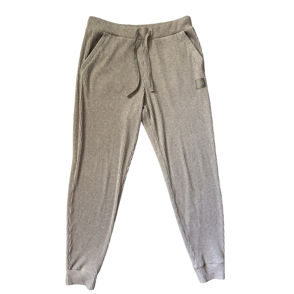 Alo Yoga Muse Sweatpants in Gravel Heather Size Large - Picture 5 of 11
